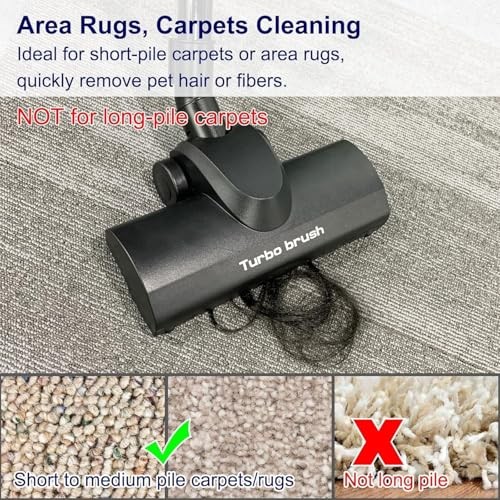 Vacuum Carpet Brush Attachment, 1.25&Prime; Turbo Floor Brush for AS-CA006, AS