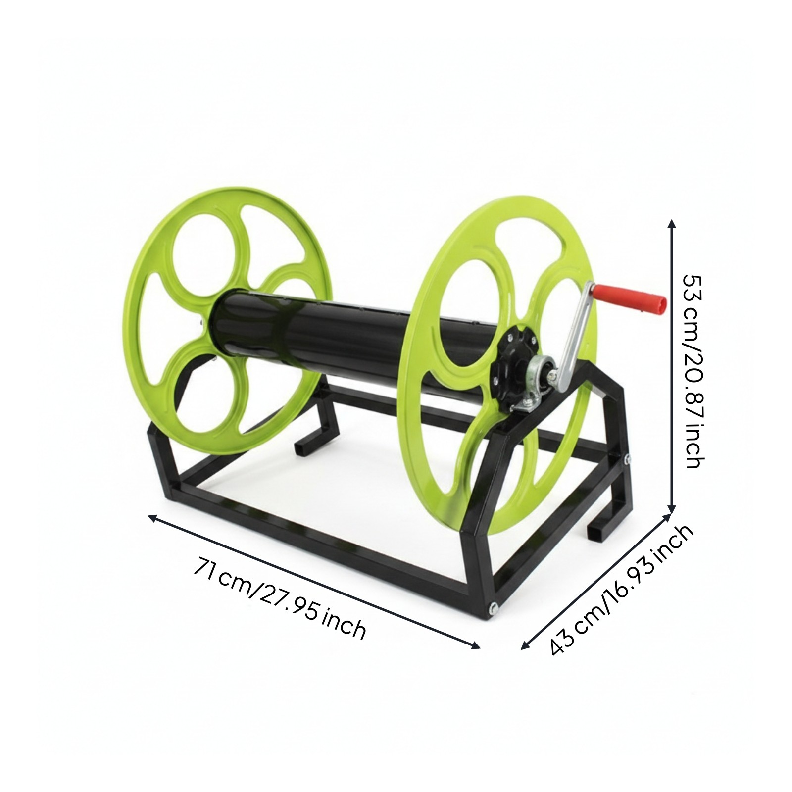 Hose Reel Stand Large-Capacity Hose Rack with Hand Crank Easy to Install