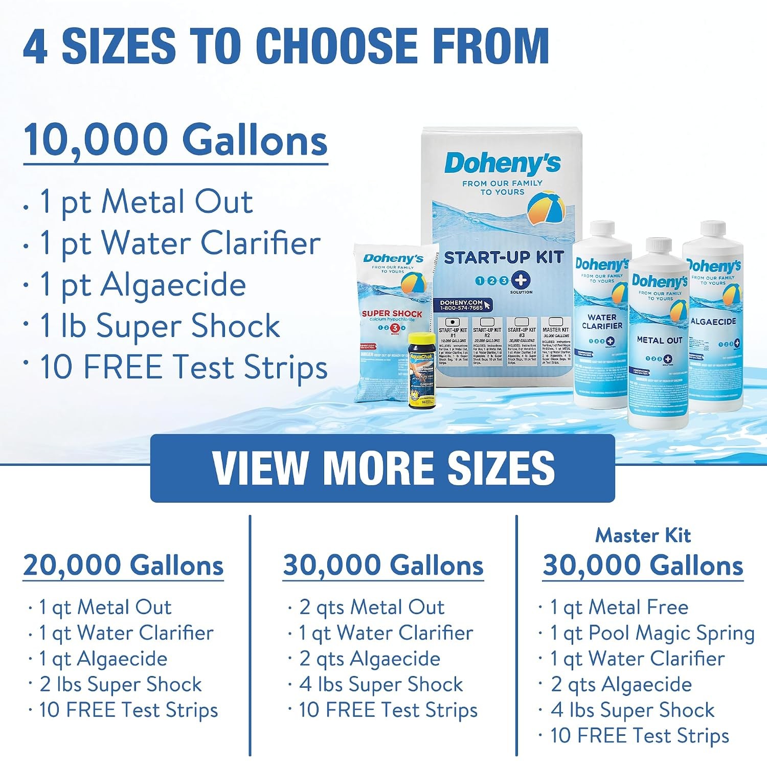 Pool Opening Kit Pool Start Up Essentials Made in USA Includes Metal Out Pool