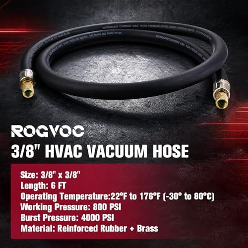 HVAC Vacuum Hose, 3/8&Prime; SAE, 72 in (6 ft) Refrigeration 3/8&Prime; SAE – 72 in (6 ft)