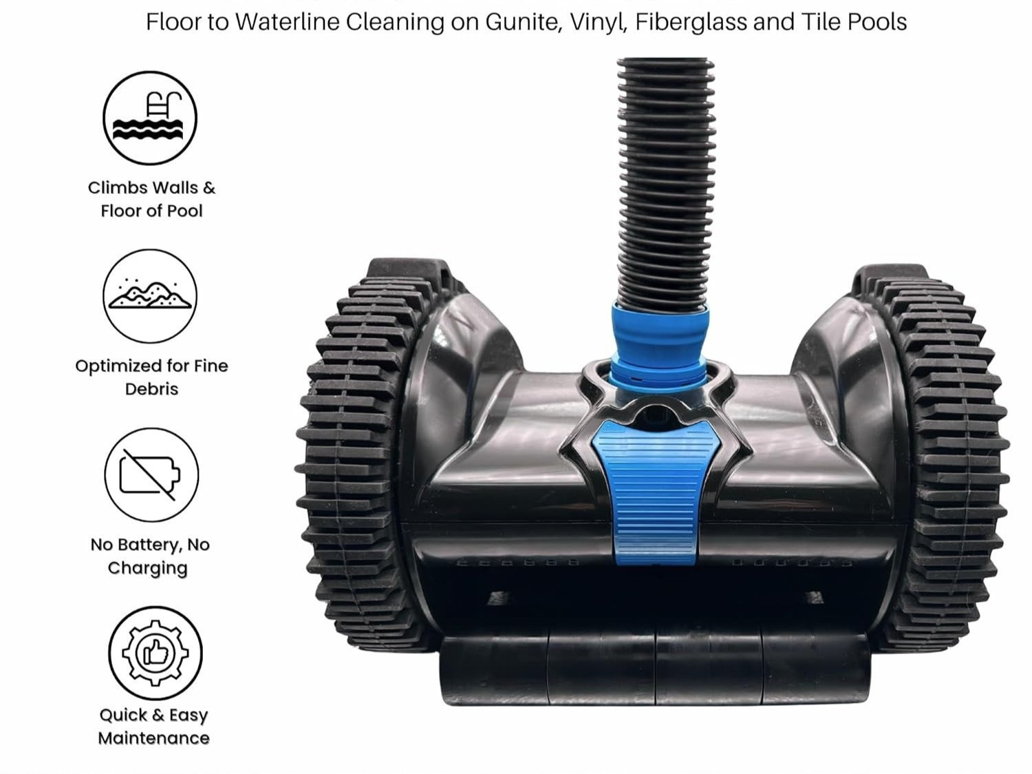 Automatic Pool Vacuum Cleaner Inground Suction Wall Climbing No Battery NO HOSE