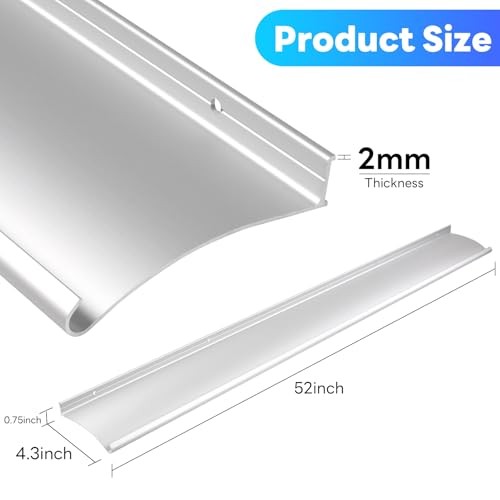 -Pack 4&Prime; Extra-Wide Door Rain Drip Guard, 5&Prime; L Heavy Duty 52in-Silver 2
