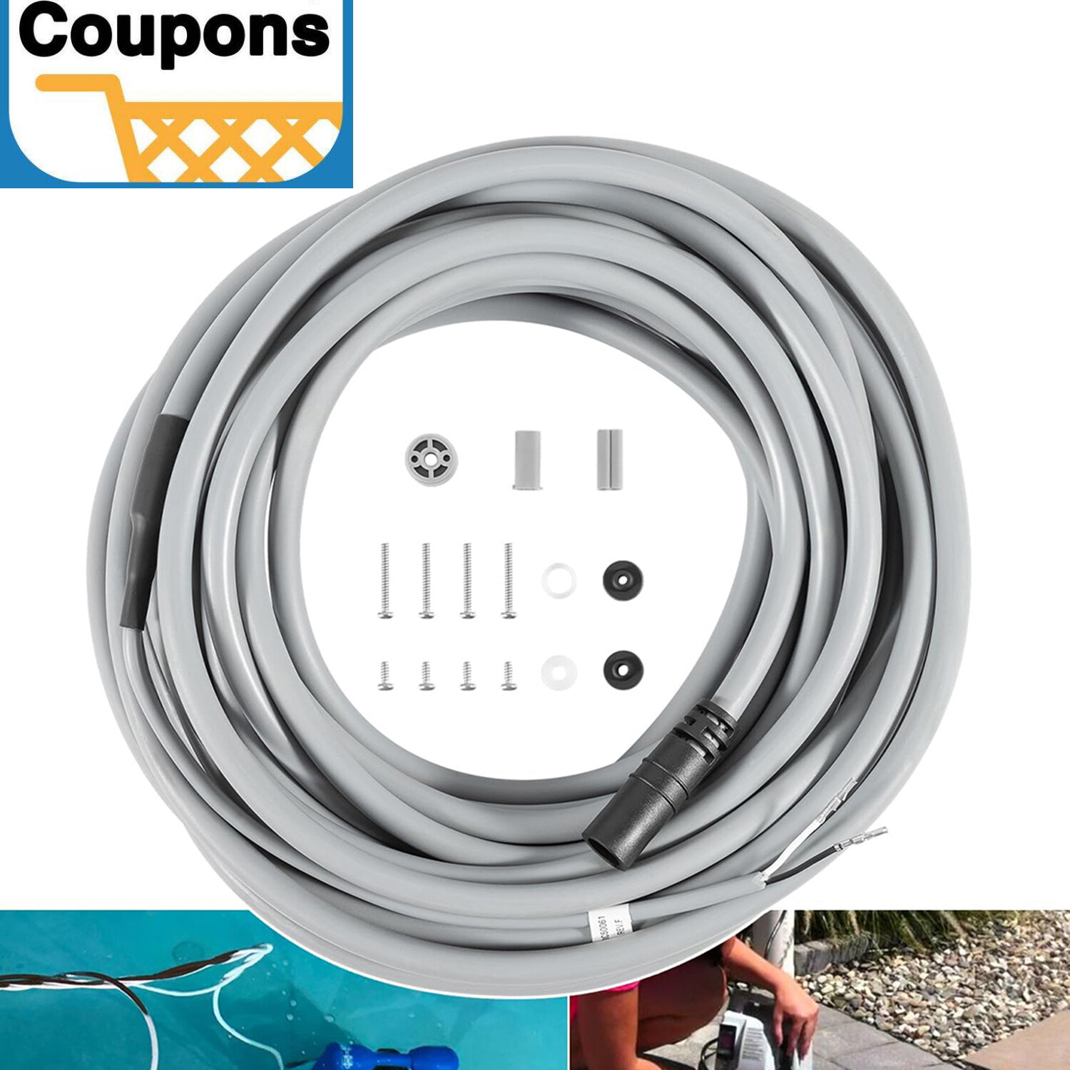 55ft Floating Power Cord RCX50061 Assembly for Hayward SharkVAC XL/TigerShark/QC