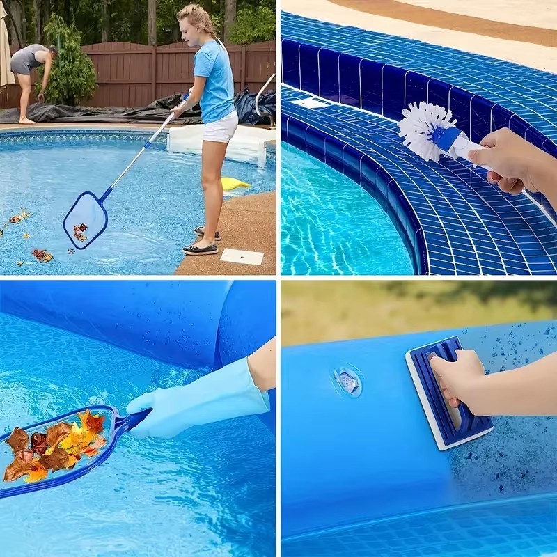 3pcs Pool Cleaning Kit 3pcs Complete Pool Cleaning Kit ， 5-Section Aluminum Pole