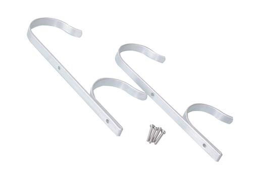 Swimming Pool Aluminum Pole and Hose Hanger for Net Hose Brush Set 2 w/ Screws
