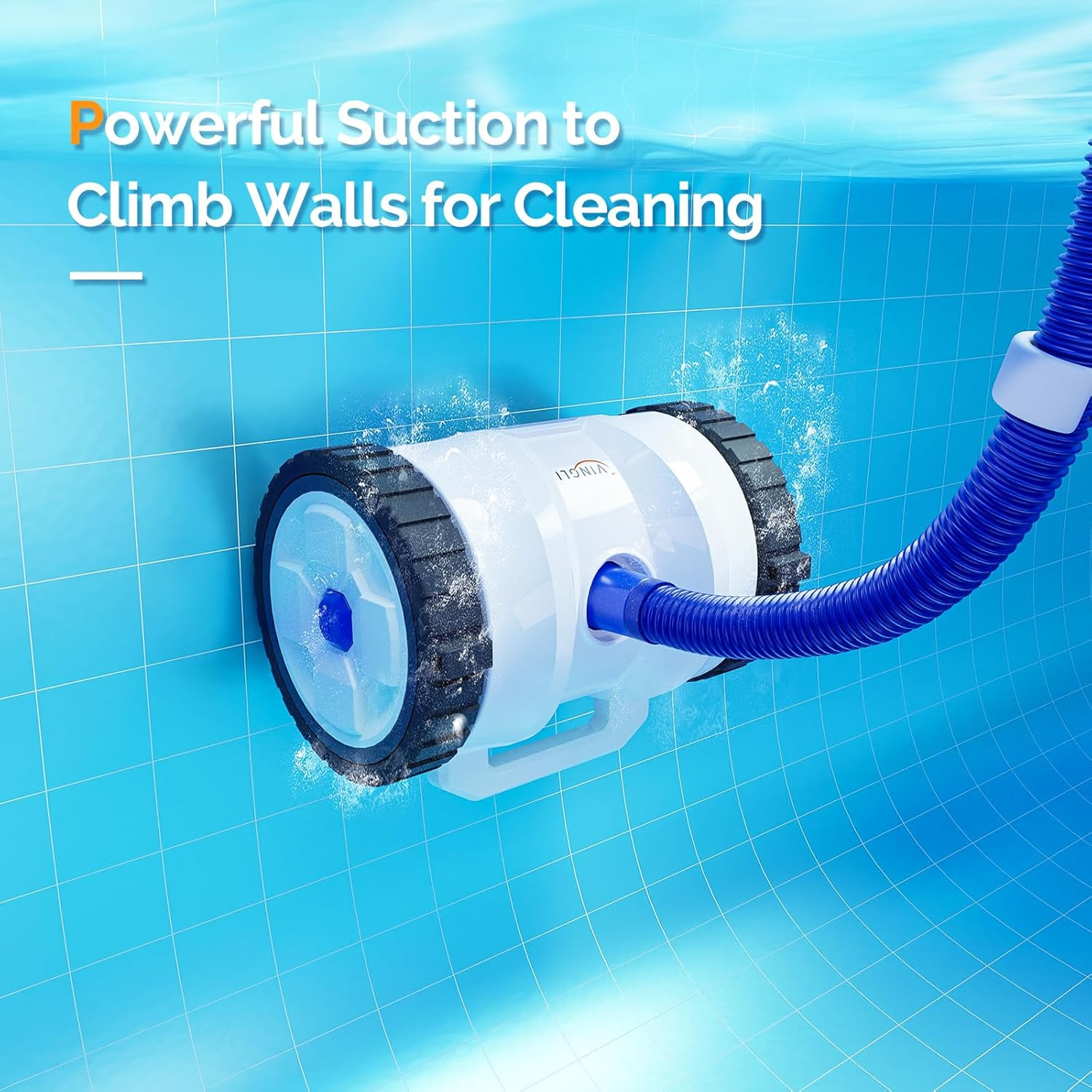 (2025 Upgrade) Automatic Suction-Side Pool Vacuum Cleaner, Powerful Wall-Climbi