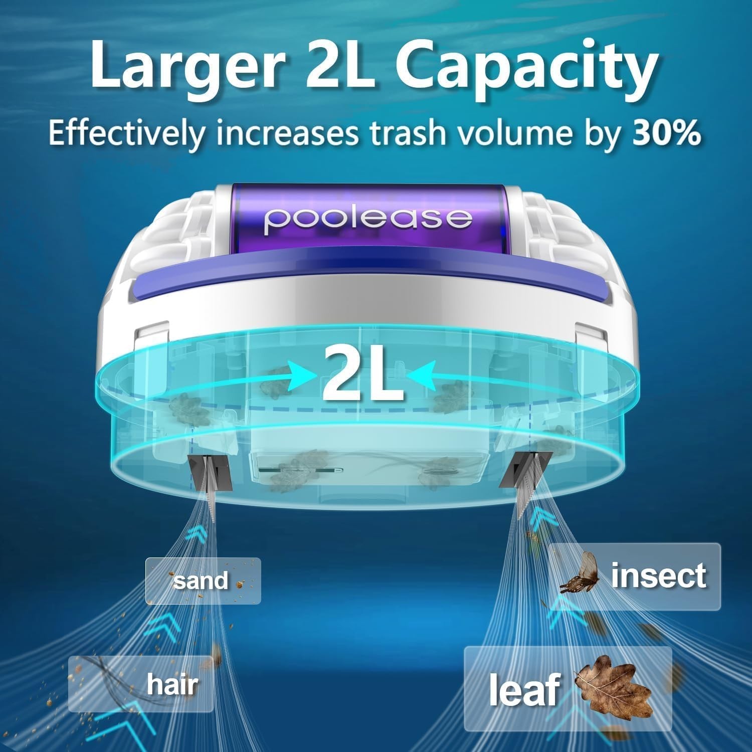 Poolease X1 Cordless Robotic Pool Cleaner Pool Floor 2600mAh 11.1V CE