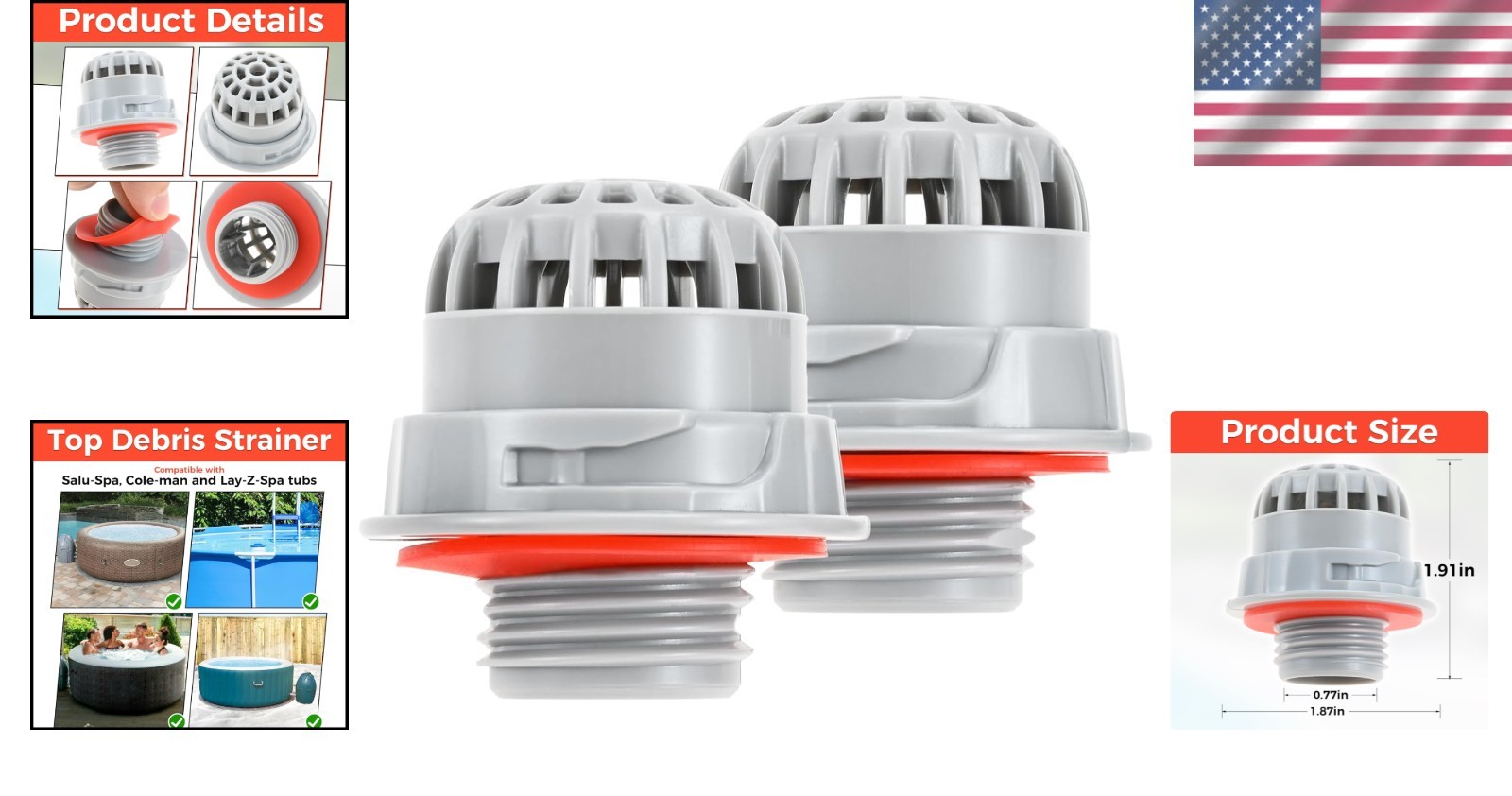 2 PCS Durable Chlorine Dispenser Replacement for Salu-Spa & Lay-Z-Spa Hot Tubs