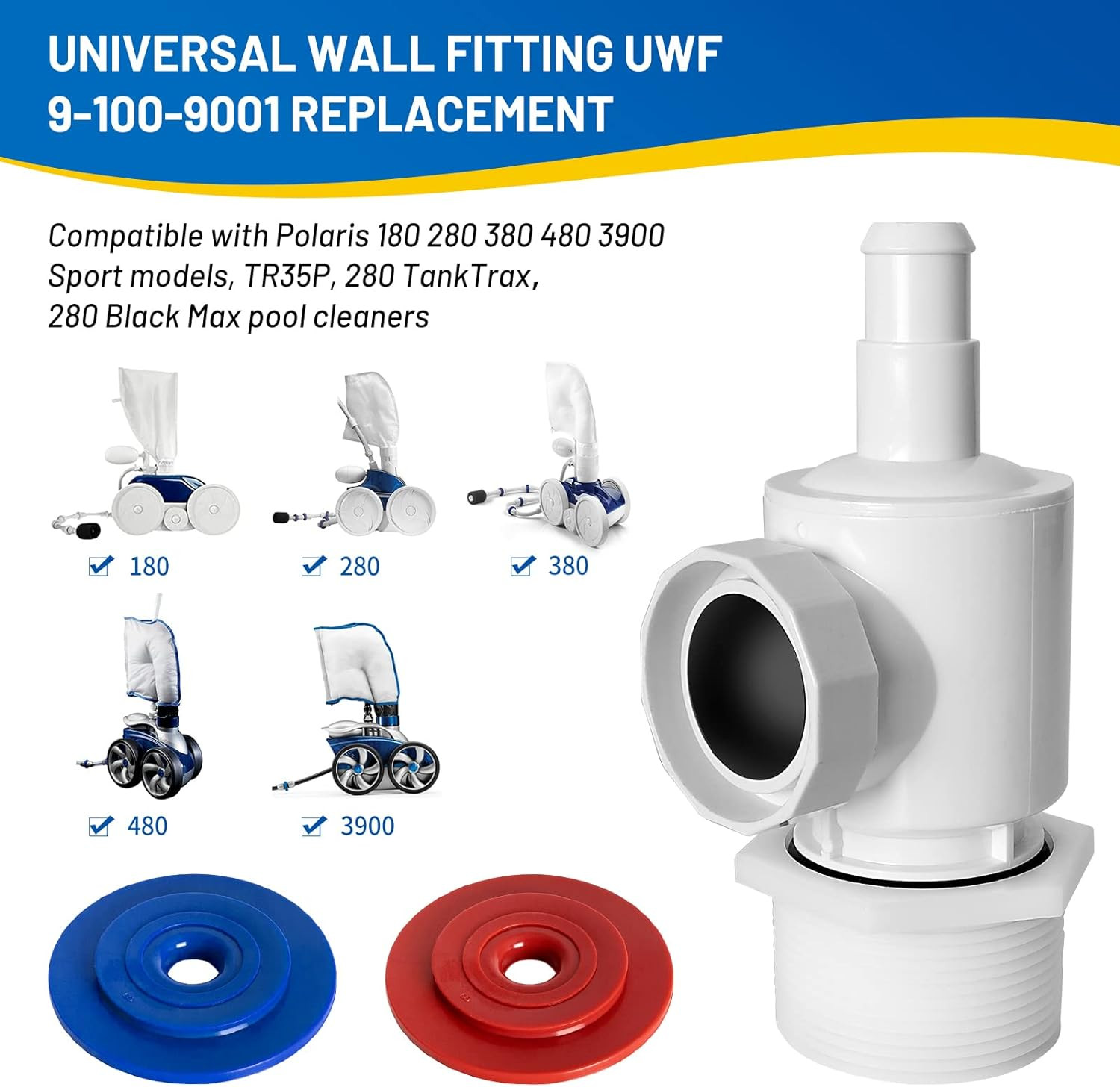 9-100-9001 Universal Wall Fitting Connector Assembly for Pool Cleaner Parts – Re