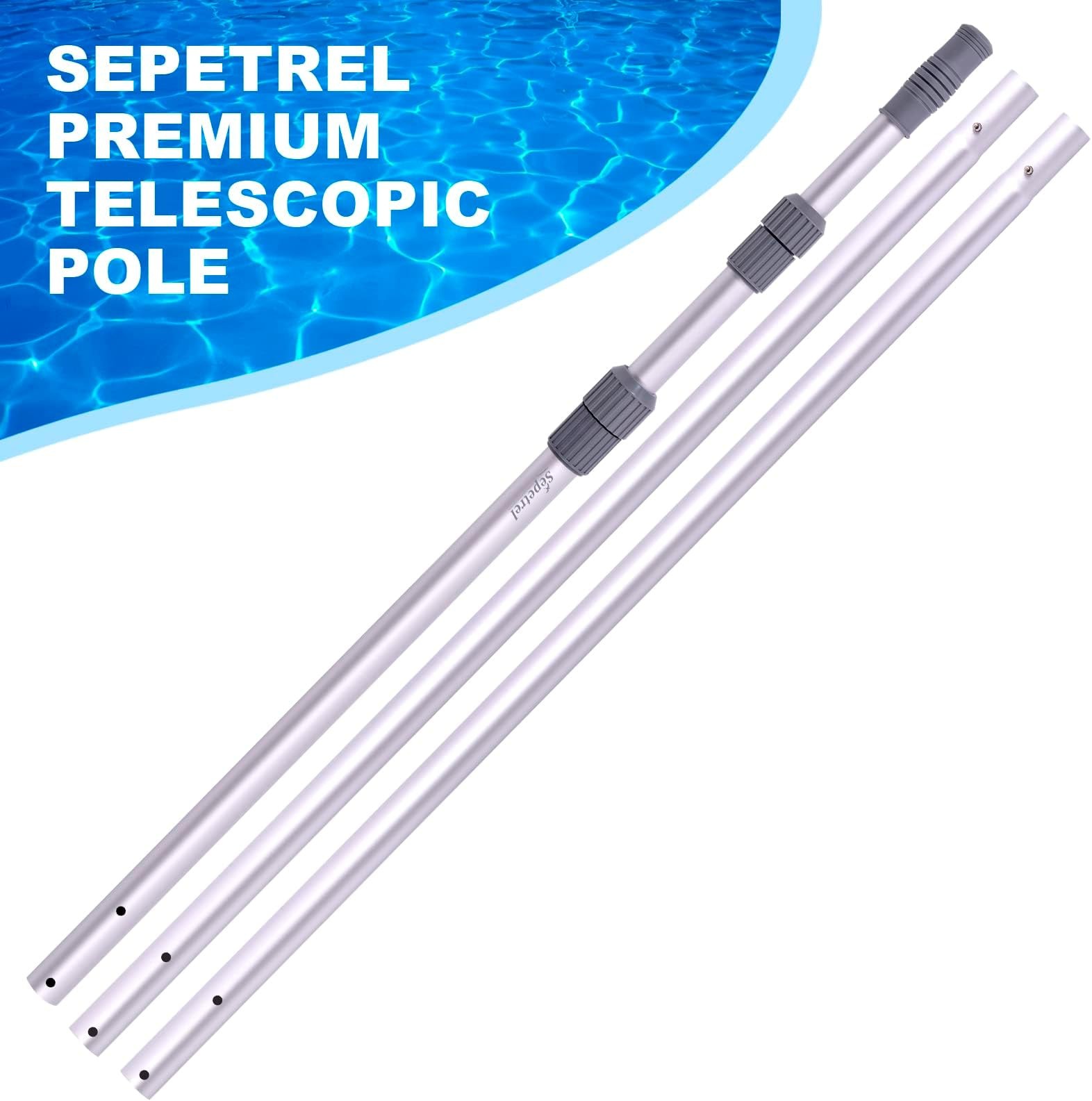 Sepetrel Pool Pole – Professional 15 Foot Telescoping Swimming Pool Cleaning …