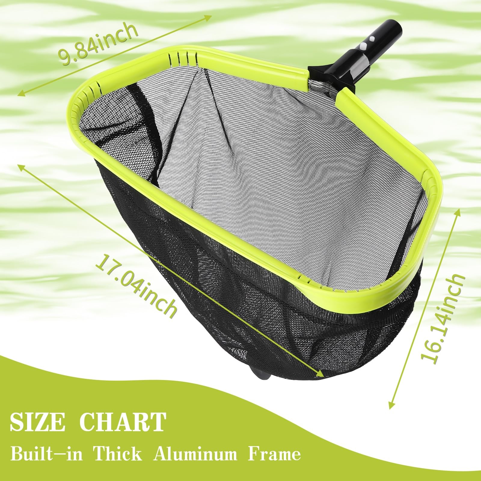 Double-Layer Deep Bag Pool Skimmer Net with Reinforced Frame – Fine Mesh Pool