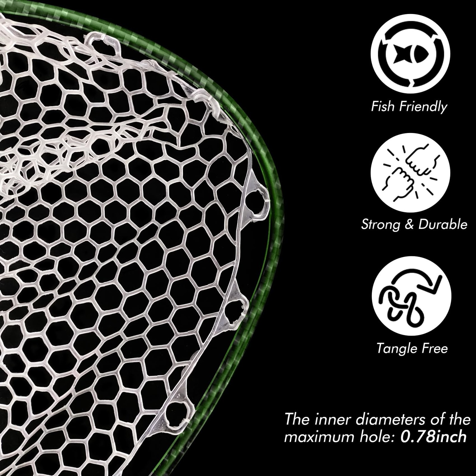 Riverruns Fly Fishing Landing Net Carbon Fiber Trout Net with Measurement Han…
