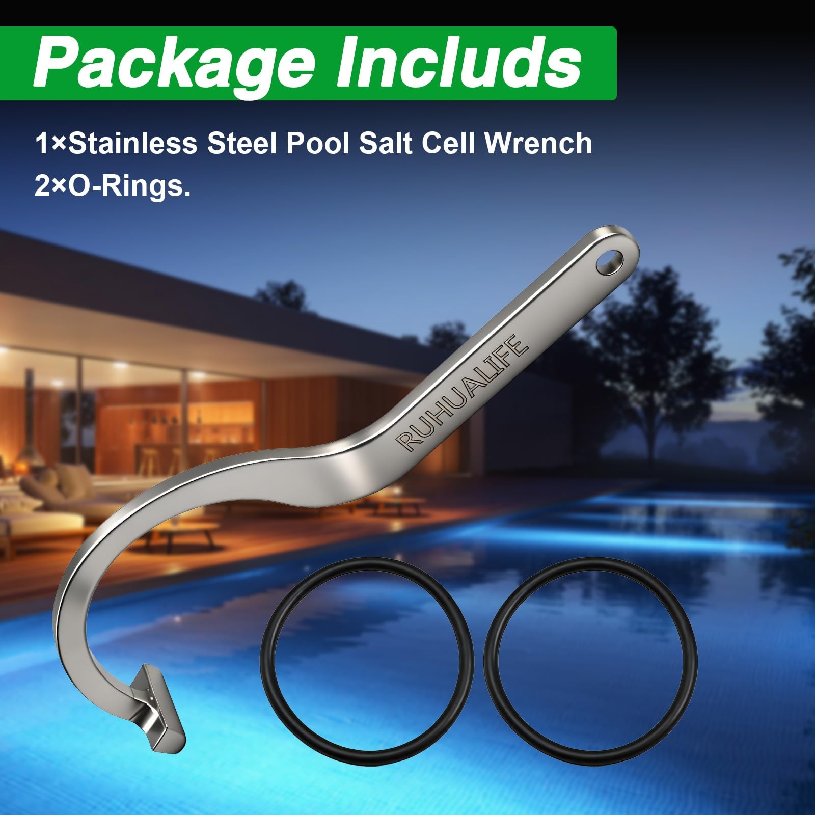 Upgraded Stainless Steel Salt Water Chlorinator Pool Tool Wrench, Pool Salt C…