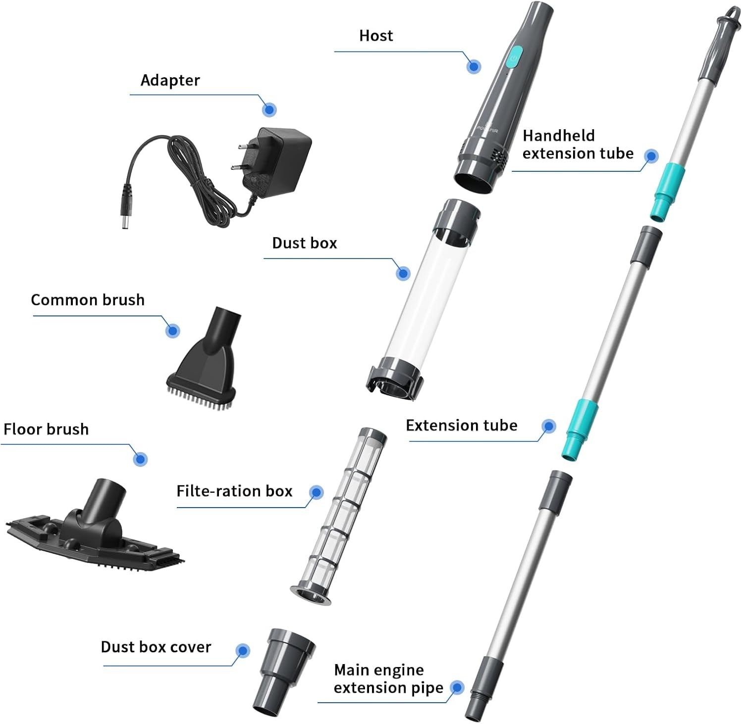 Cordless Pool Vacuum Handheld Hot Tub Cleaner 90 Min Runtime Dual Brushes
