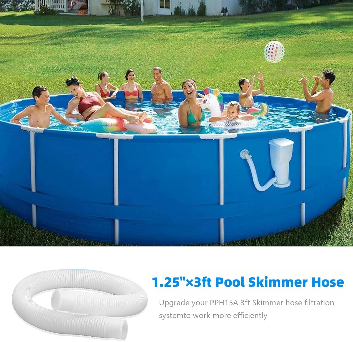 1-1/4 Inch x 3ft Replacement Pool Hose for 1.25 inches x 36 inches, 1 pack