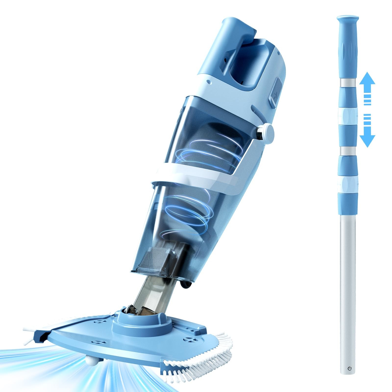 Cordless Pool Vacuum Above & Inground Pools, Powerful 1590 GPH Suction,Handhe…