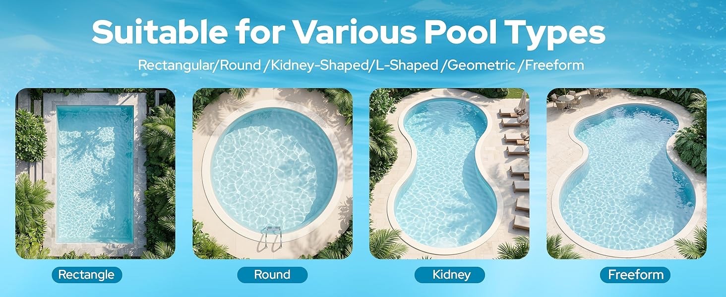 FL-01 Robotic Pool Cleaner Wall Waterline Vacuum App Control 8Hr Runtime