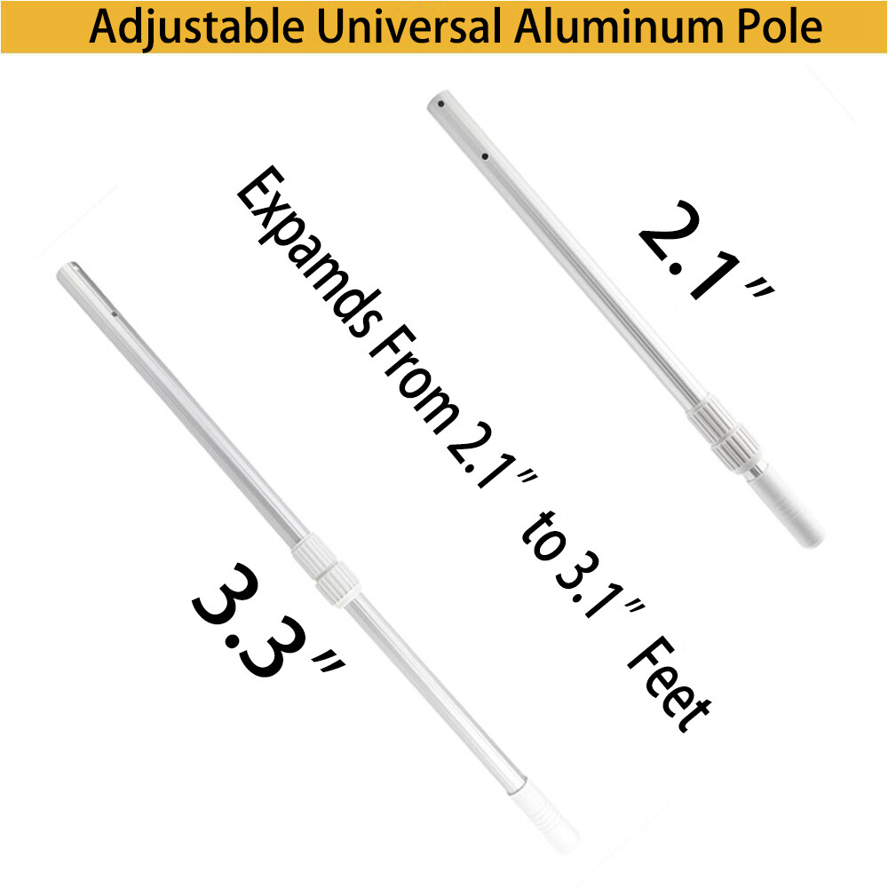 Pool Cleaning Kit – Skimmer Net, Heavy Duty Pool Brush and Aluminum Pole – NEW