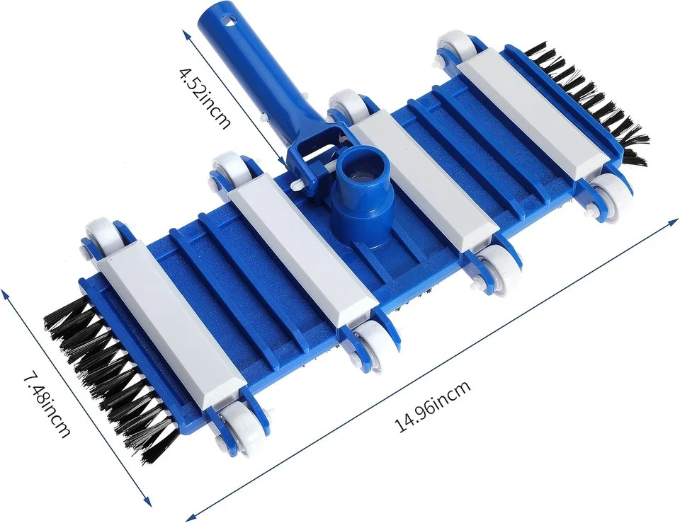 14&Prime; Heavy Duty Pool Vacuum Head with Brushes Weighted Flexible Vacuum Head with