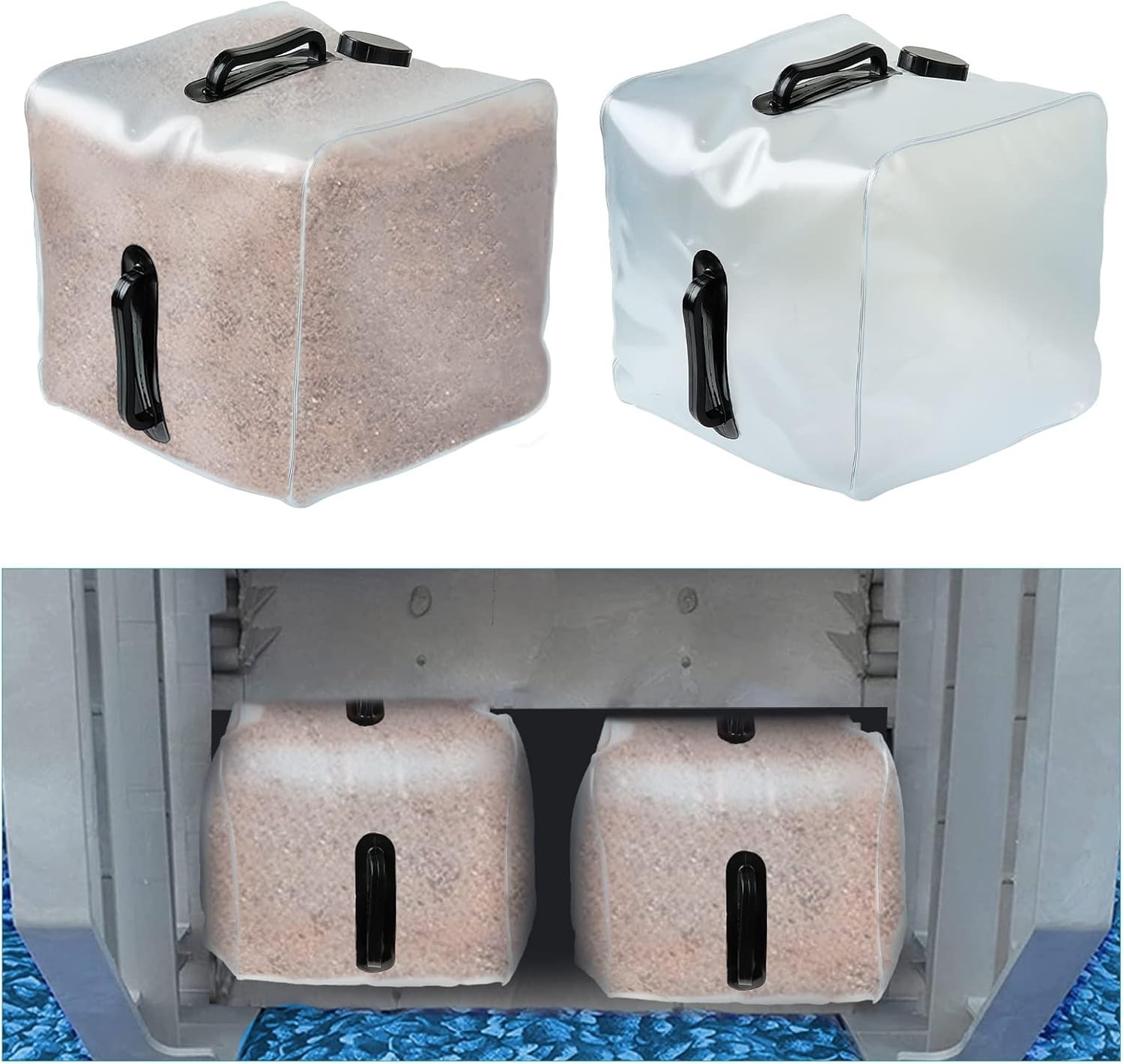 2 Pack Heavy Duty Pool Step Weights – Fillable Sand or Water Bags for Stability