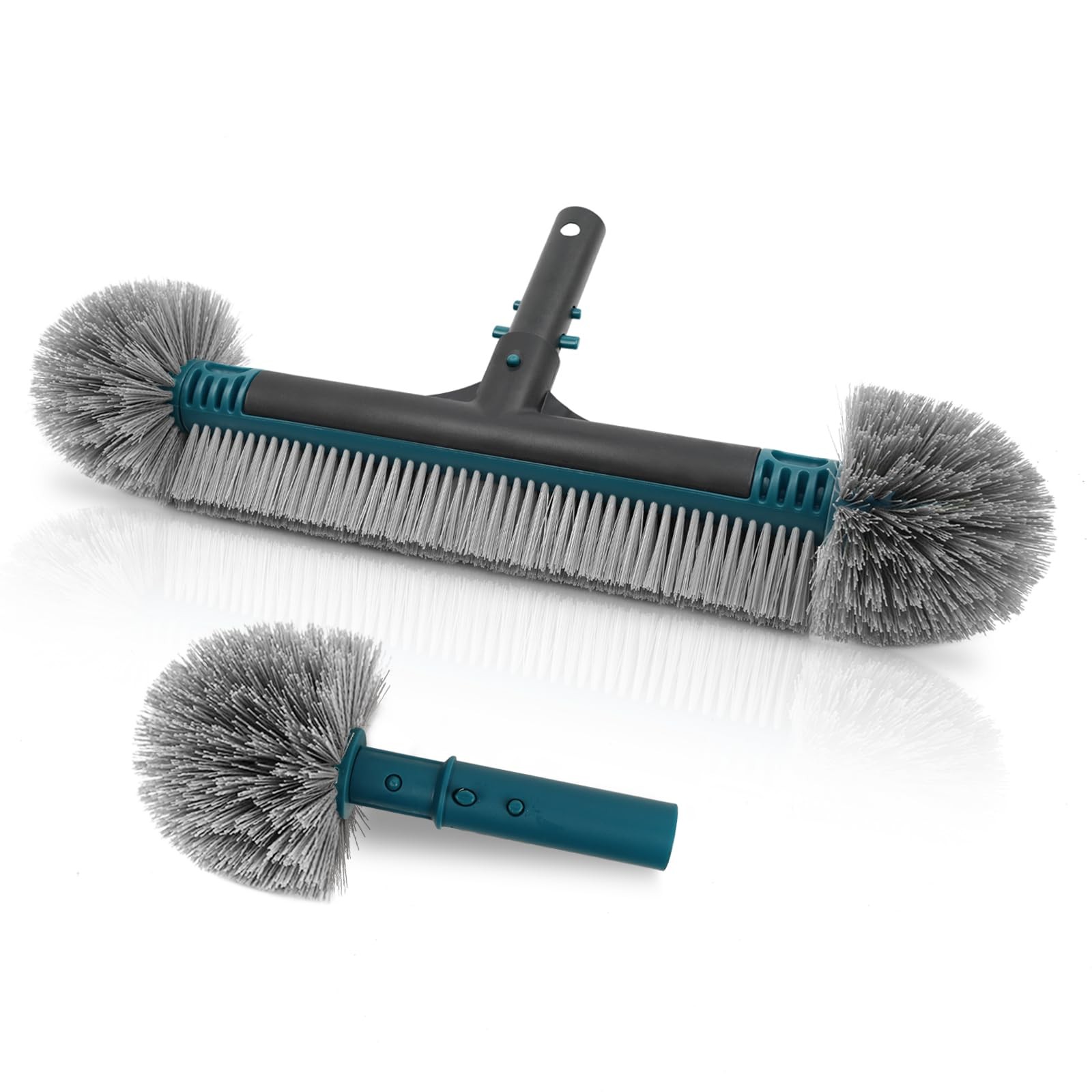 20 Inch Pool Brush Head Heavy Duty Nylon Bristles For Pool Cleaning Walls Steps