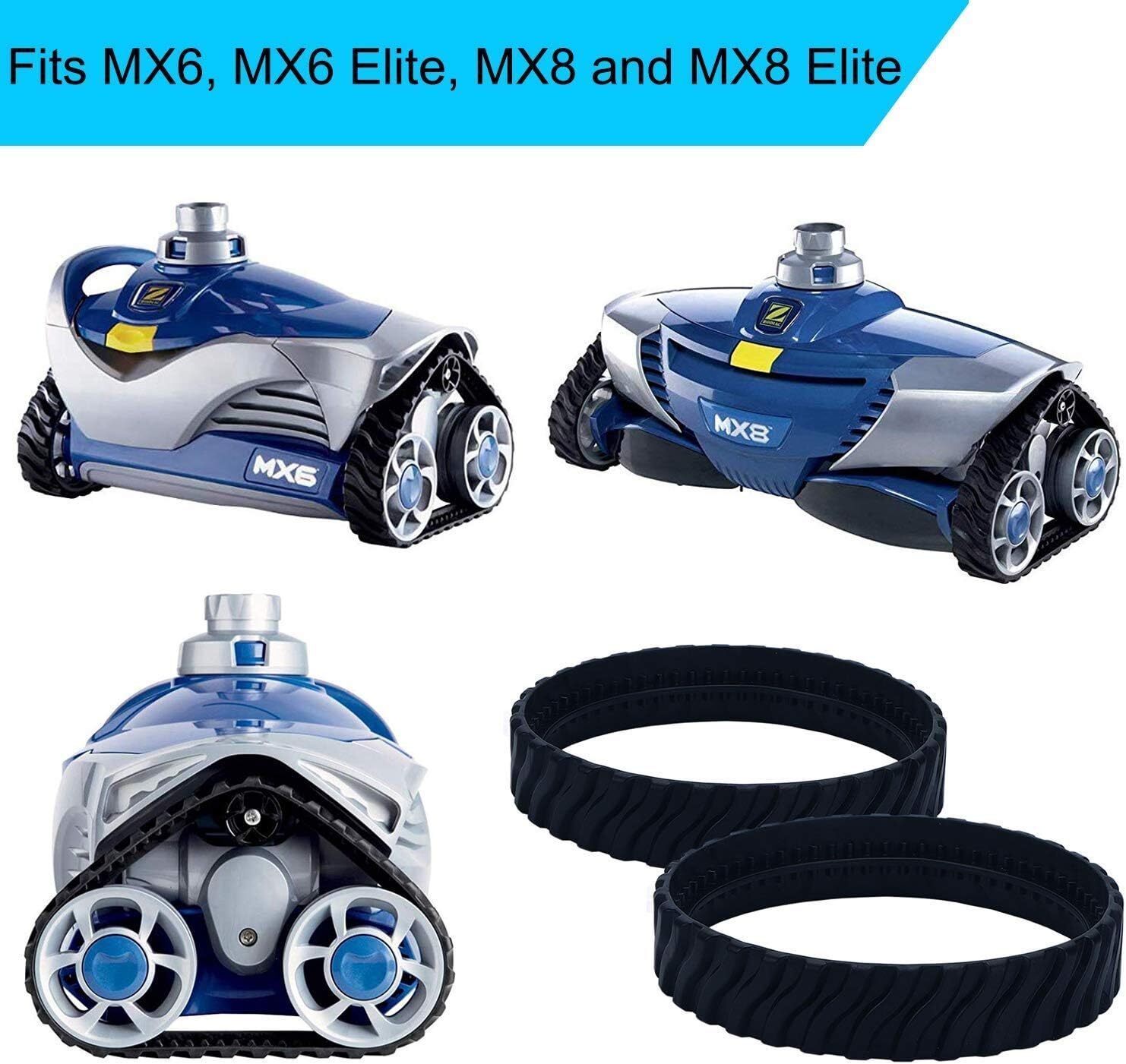 2Pcs Tracks Tyres Wheel For Zodiac MX8,MX6 Baracuda R0526100 Pool Cleaner Parts