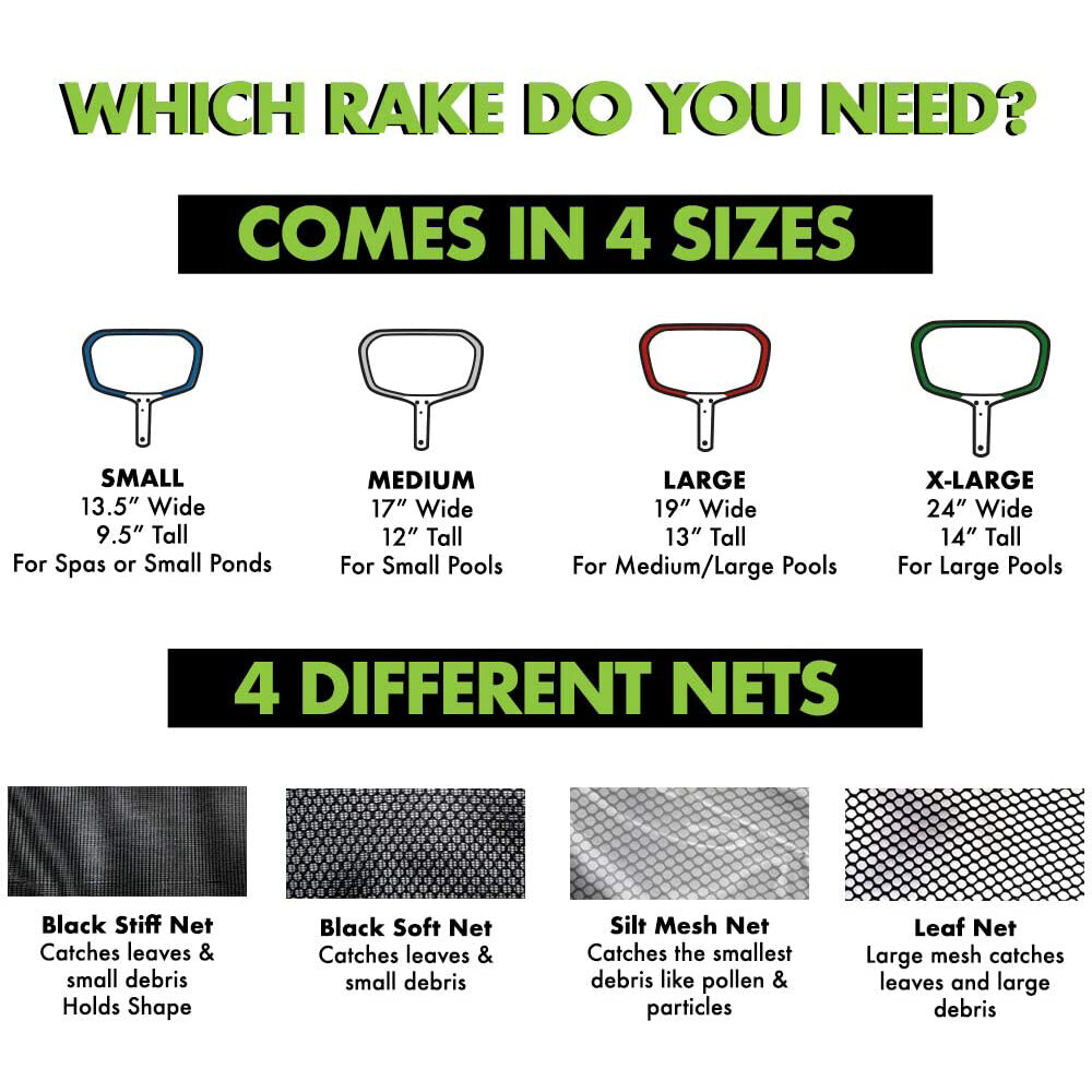 Primal Accessories Commercial 13&Prime; Soft Black Nylon Net 23&Prime; Leaf Rake – Net Only