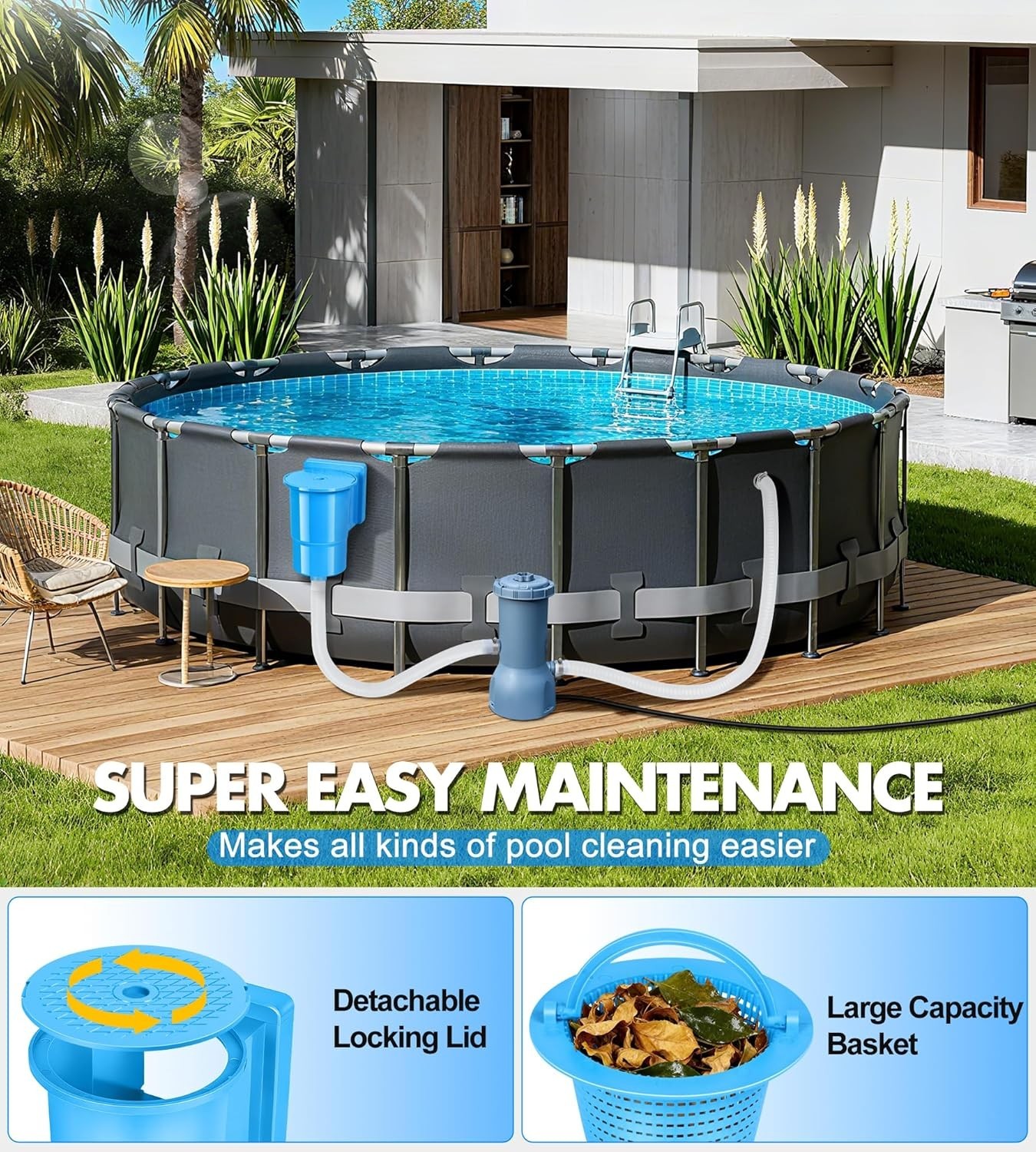 Standard Pool Wall Skimmer for above Ground Pools, Heavy Duty ABS through Wall P