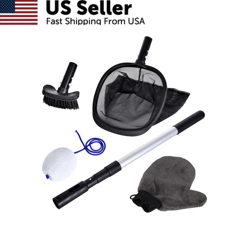5-Piece Cleaning Maintenance Kit for Small Pools&Spas 1.26 Lbs Black Grey New