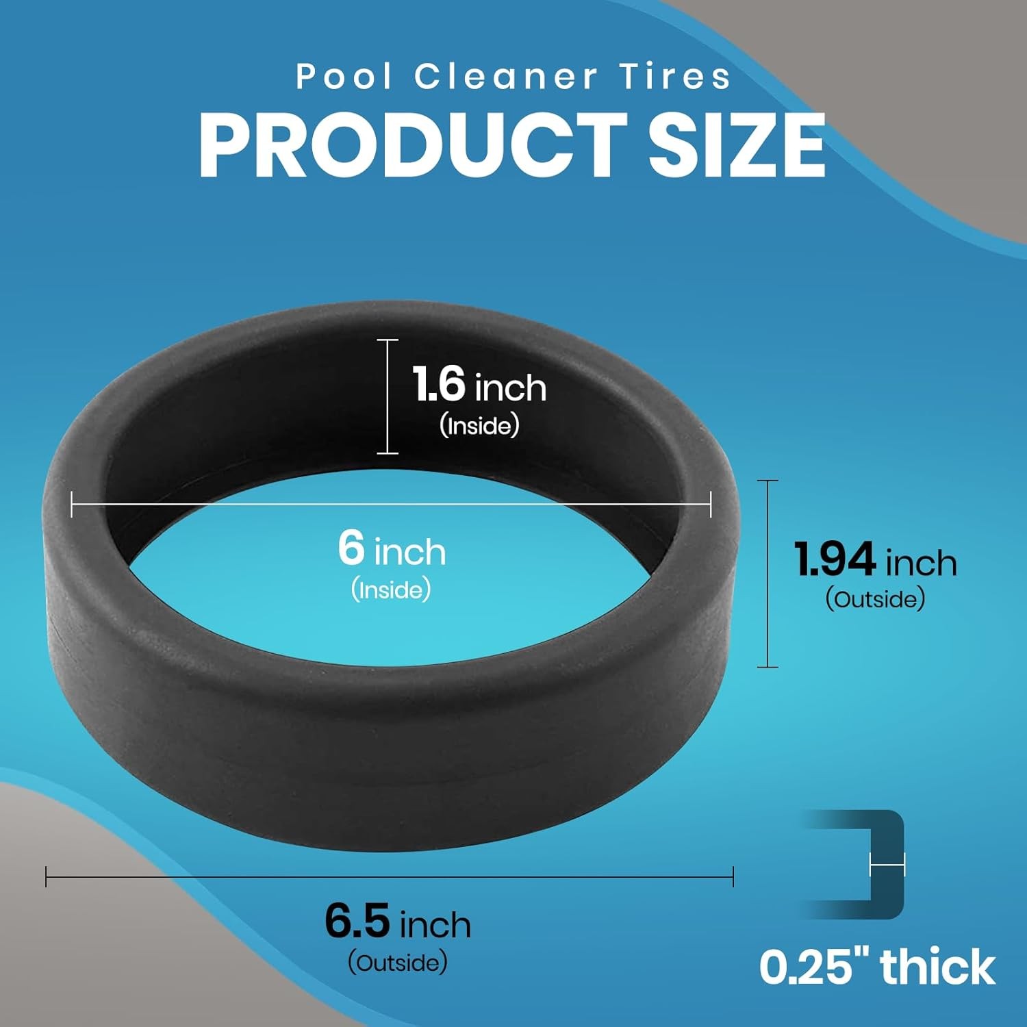 (3-Pack) Calvana Pool Cleaner Tires, 48-232 Replacement Compatible with Zodiac P
