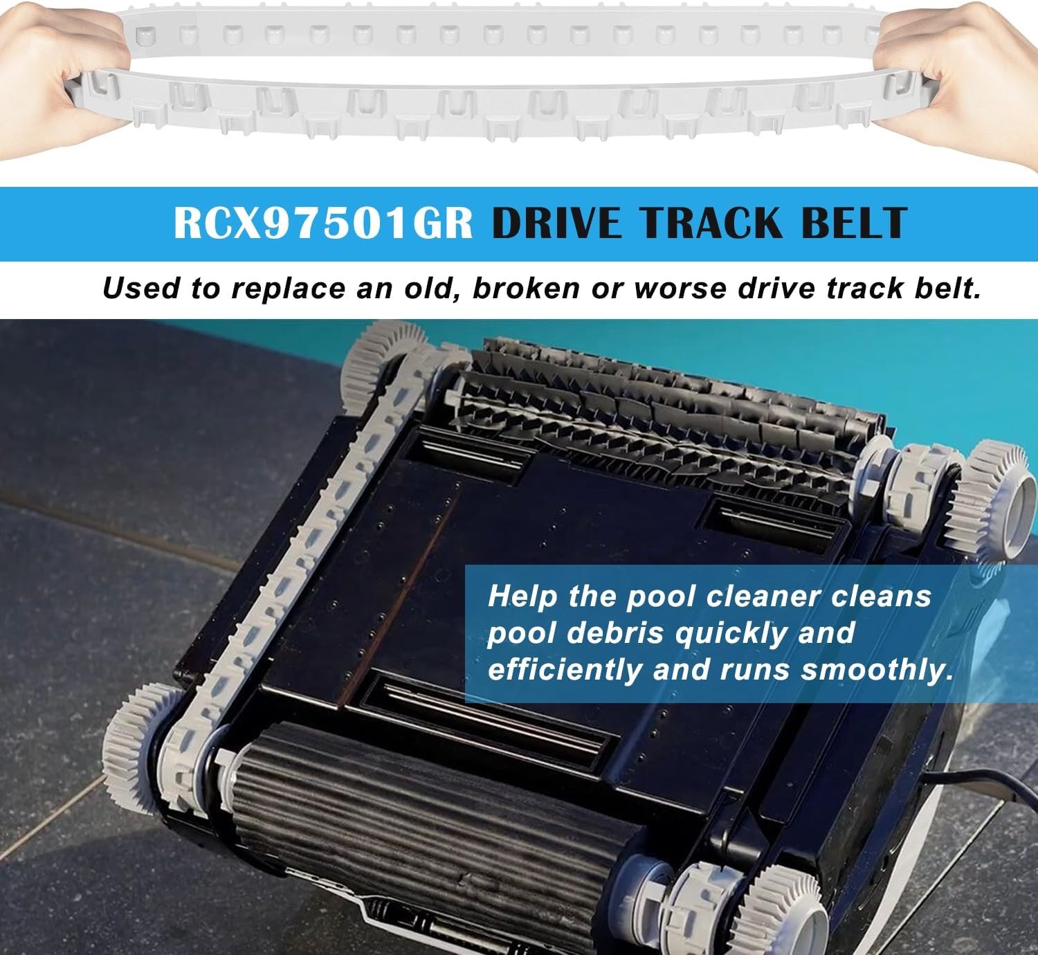RCX97501GR Drive Track Belt Replacement for Hayward SharkVac XL & AquaVac 500