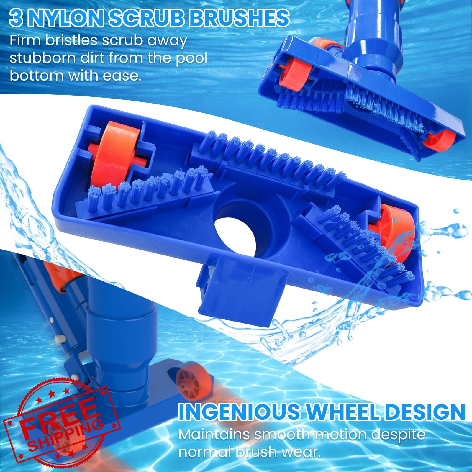 Poolvio Pool Cleaning Kit Spa Jet Vacuum 8ft Pole