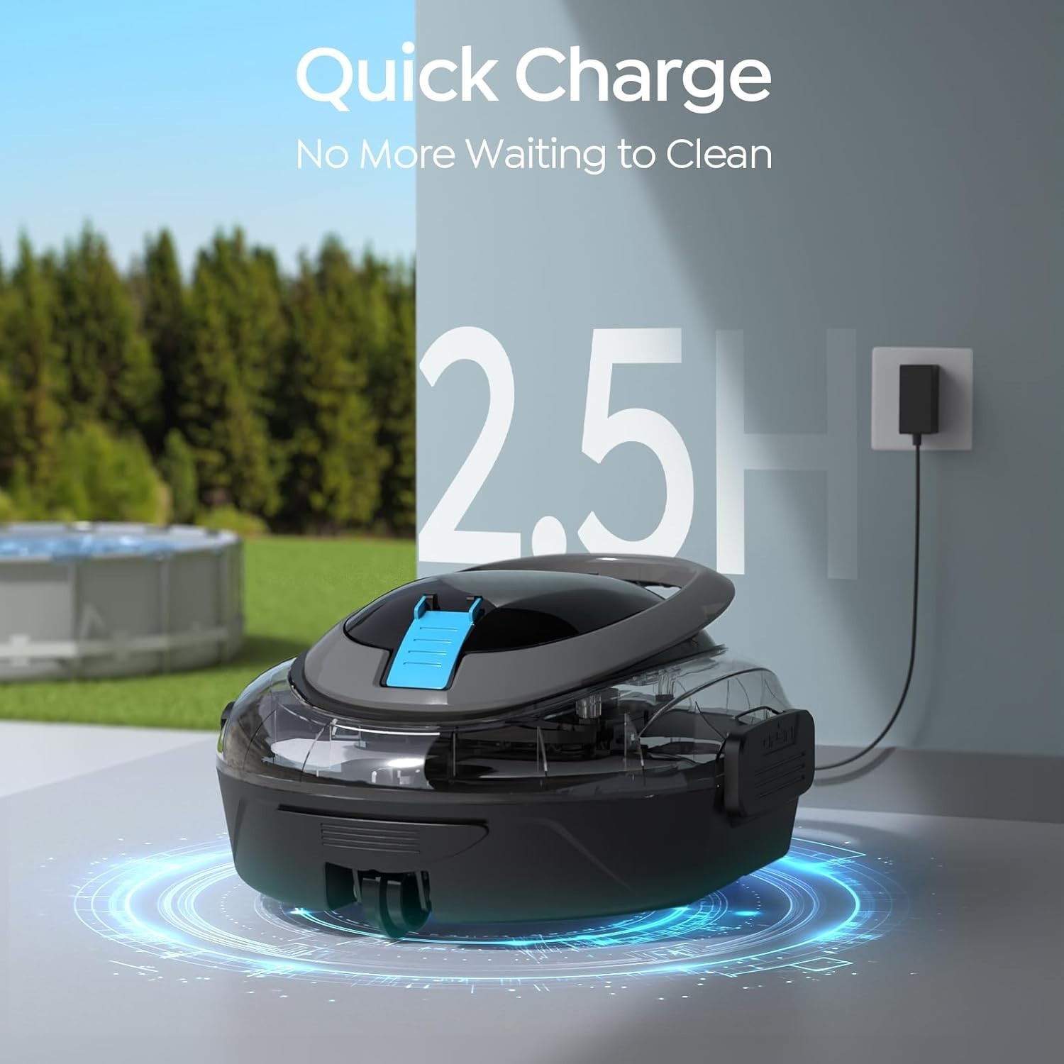 BRINBO S2 Cordless Pool Vacuum Robot; Above Ground Cleaner; 80 Min