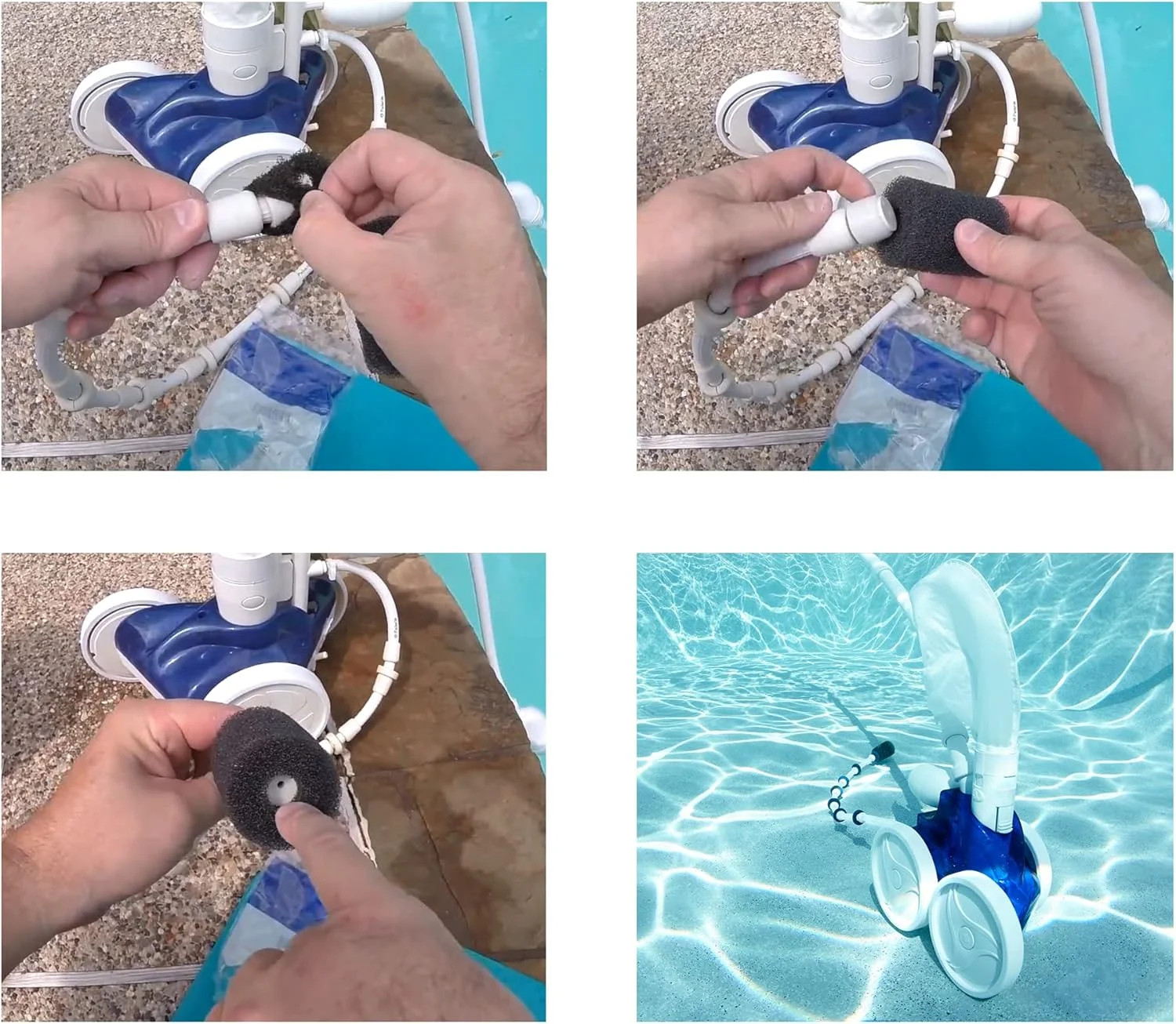 Pool Hose Tail Scrubbers,12 Pack Tail Sweeps Scrubber Replacement High Density S