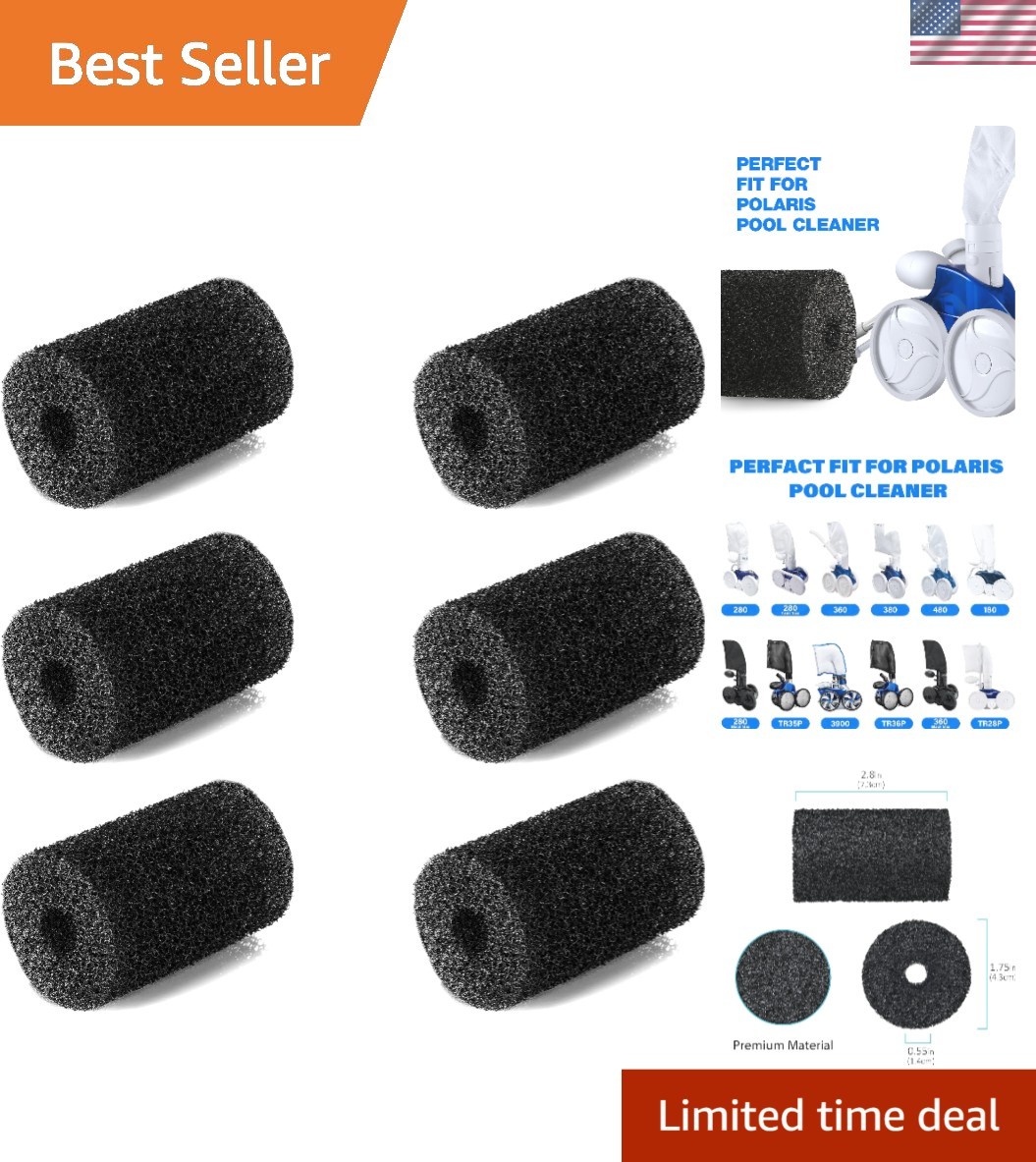 Efficient Replacement Tail Scrubbers: 6-Pack for Polaris 180, 280, 360 & More