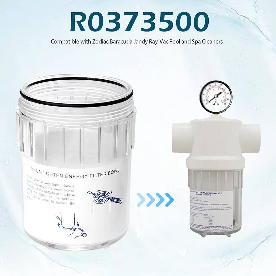 Zodiac Jandy Ray-Vac Baracuda 2888 Pool & Spa Pump Filter Bowl & O Ring R0373500
