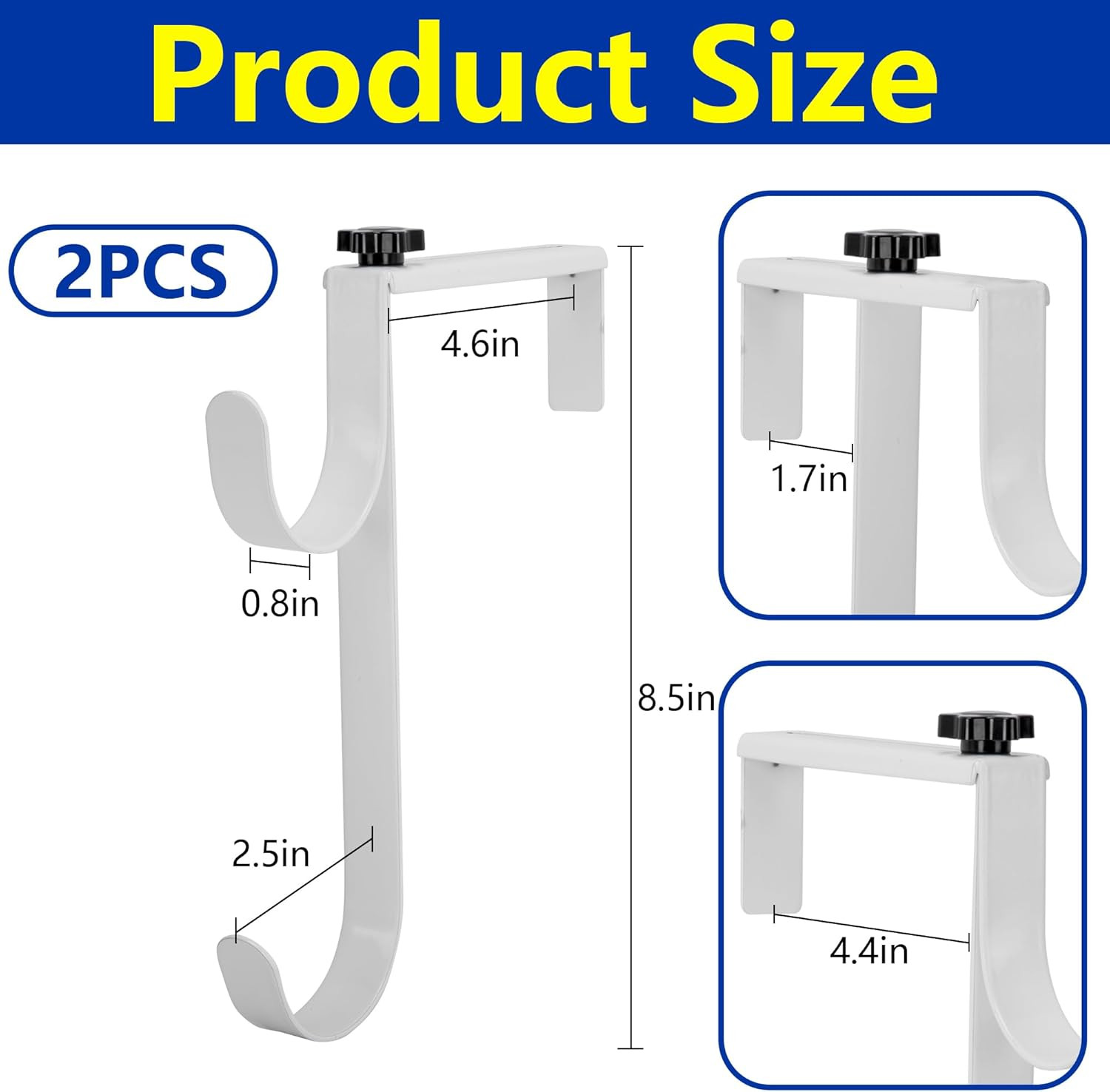 2 Pcs Double Pool Fence Hooks for Pool Equipment, Adjustable Pool Pole Hanger Ho