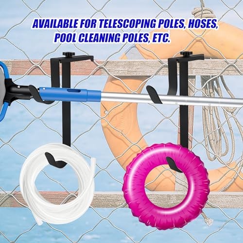 Metal Pool Pole Hangers for Above Ground Pool – Adjustable Double Hooks