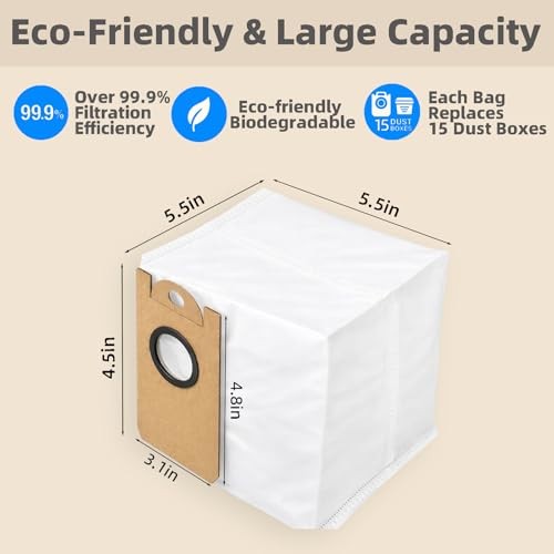 10 Packs Dust Bgas for Ionvac SmartClean V4 Self Emptying Robot Vacuum Cleaner