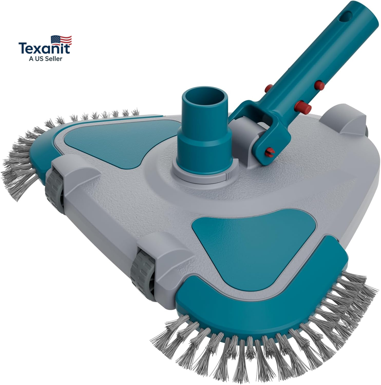 Upgrade Pro Weighted Triangular Pool Rotative Vacuum Head with Brush & EZ Clip H