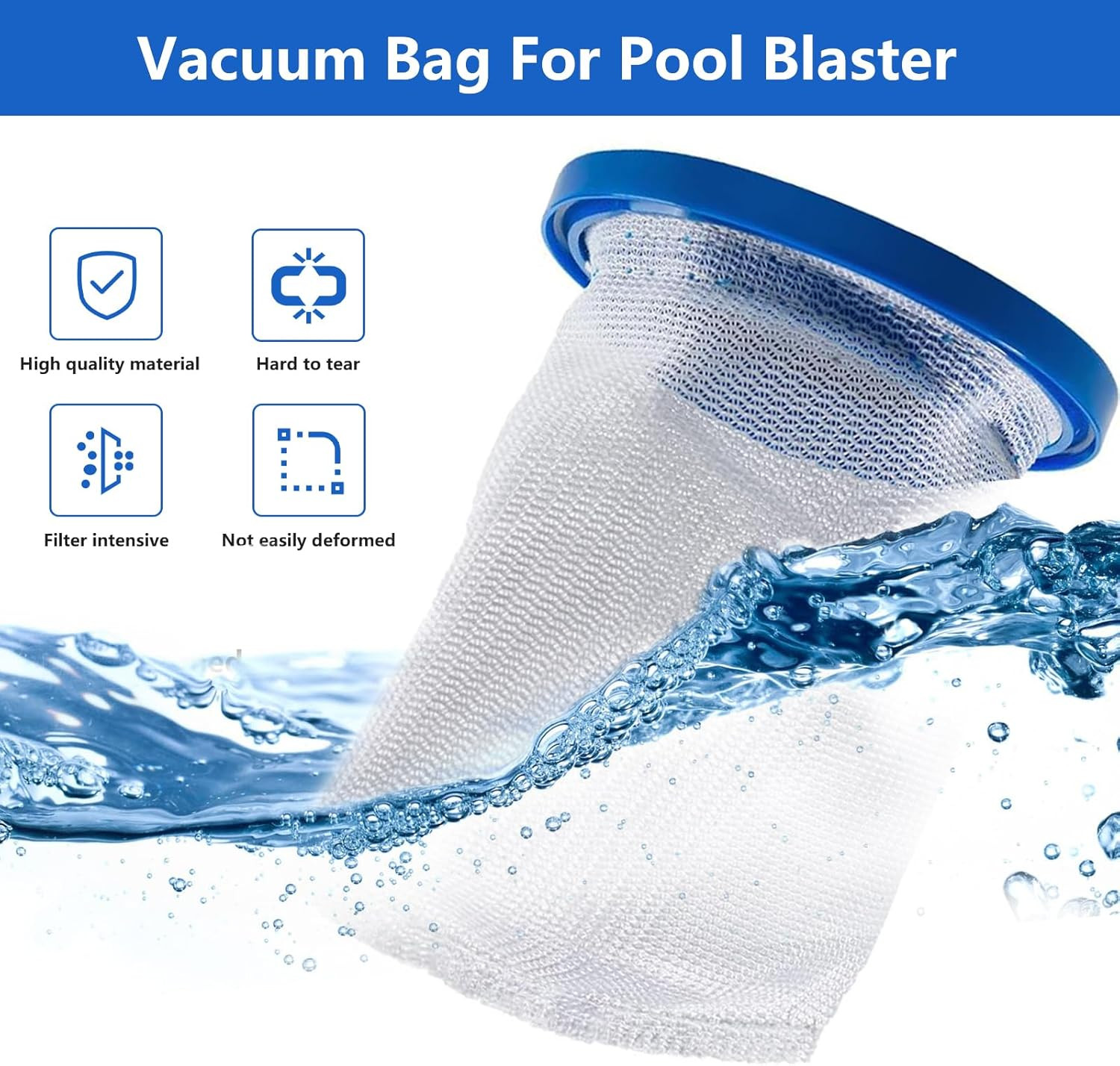 2-Pack Pool Vacuum Cleaner Reusable Filter Bag for Pool Blaster Water Tech Max &
