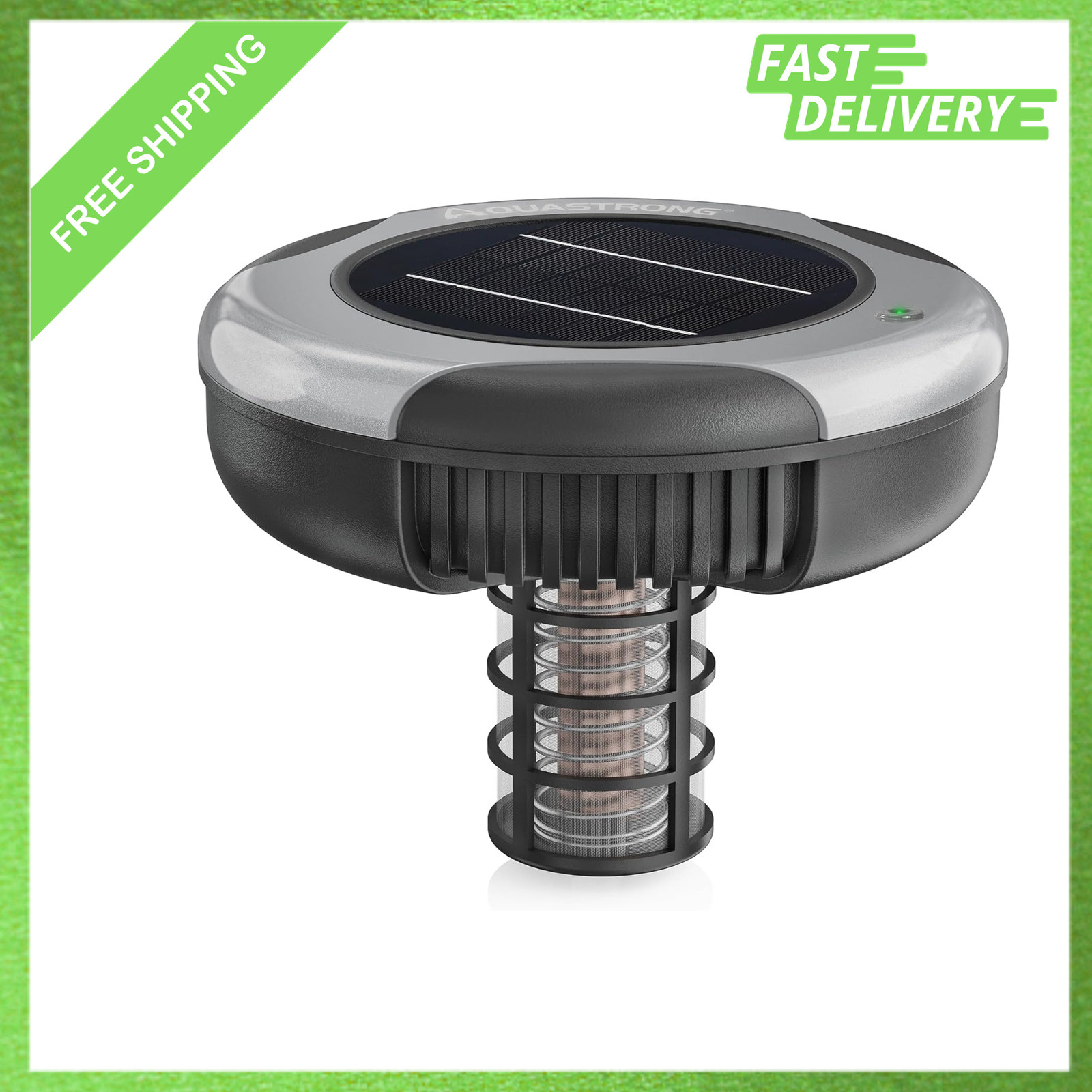 Solar Pool Maintenance System with 8.5 oz Copper Anode High-Efficiency Solar