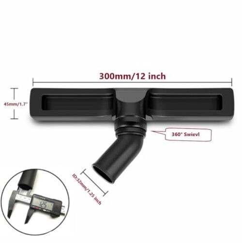 12&Prime; Universal Vacuum Cleaner Attachment 360° Swivel Floor Brush Tool 1.25&Prime;