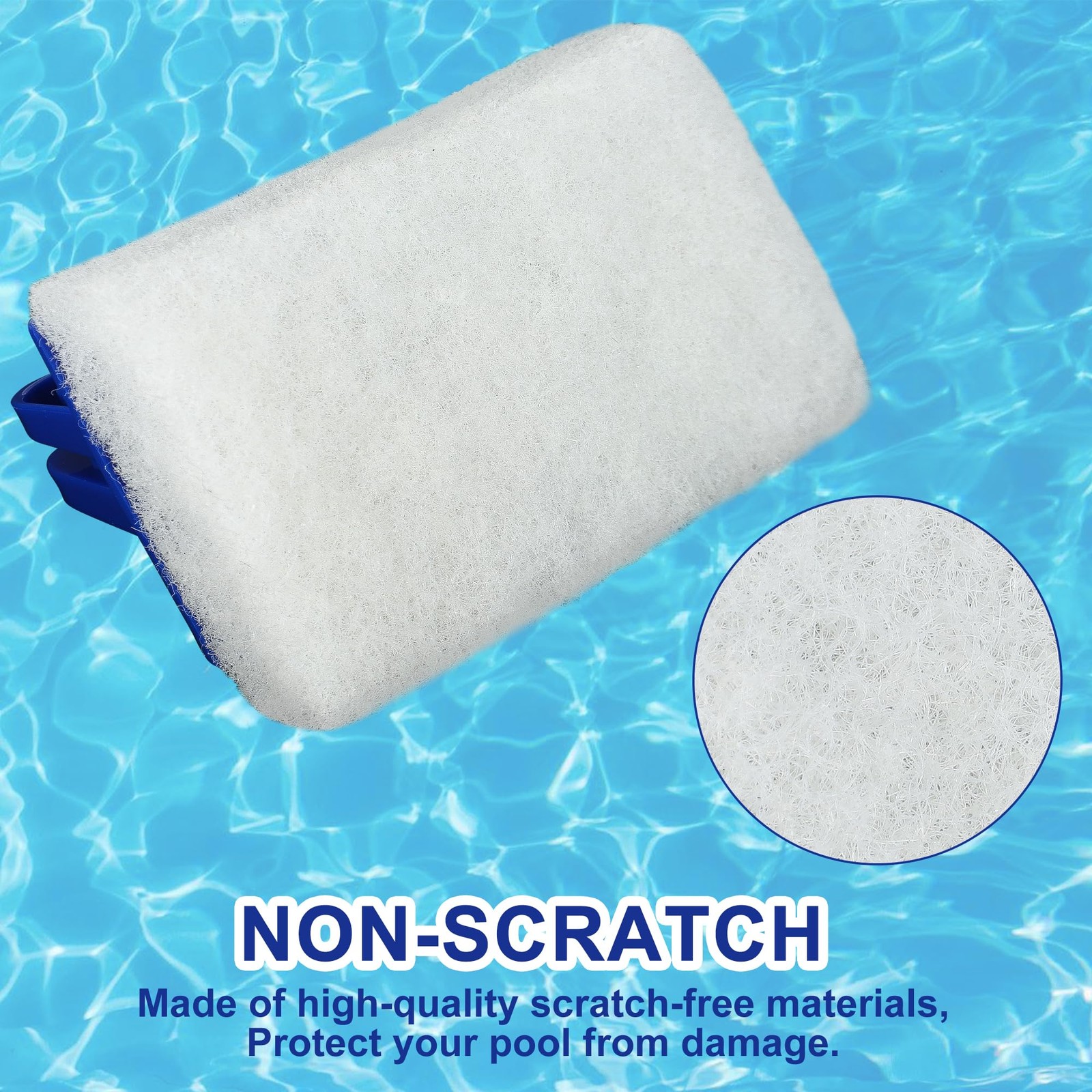 3 Pack Hand-Held Pool Scrub Brush Pool Cleaning Scrubbing Sponge Pad Bathroom…