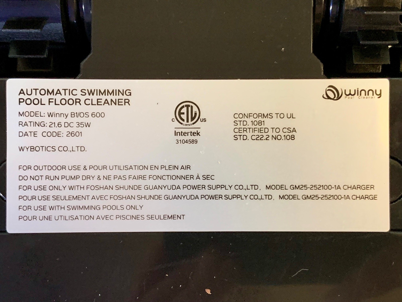 Winny B1 Cordless Robotic Smart Pool Cleaner, App Control, 100 min Runtime!