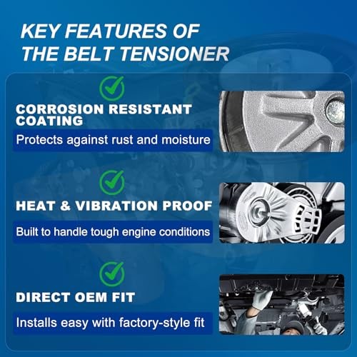 Drive Belt Tensioner Assembly Replacement Fits Chevy Cruze 2011-2016, 25195388
