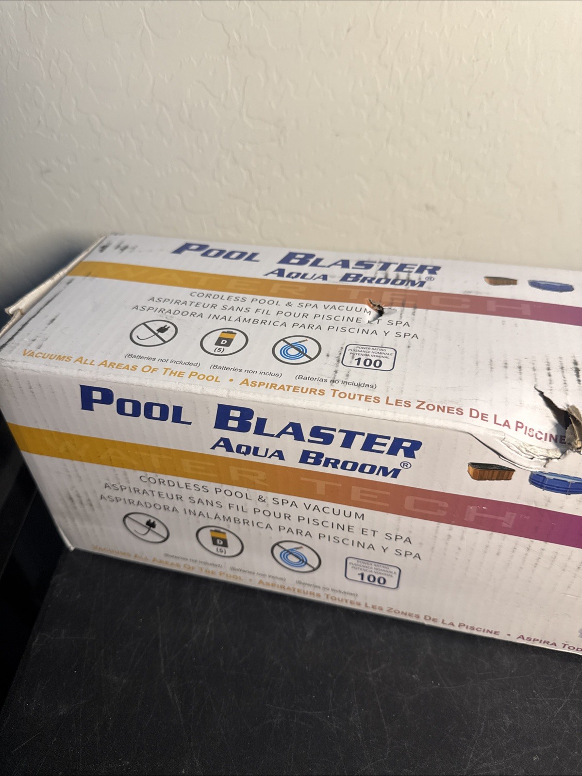 Water Tech Pool Blaster Aqua Broom Battery Operated Pool Cleaner 10000AB New OB