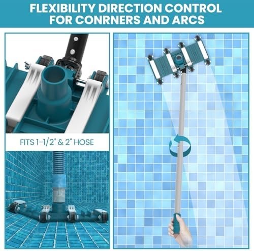 Pool Cleaning Kit 13FT Pole Net Vacuum Head Brush Above Inground Pool Set Deluxe