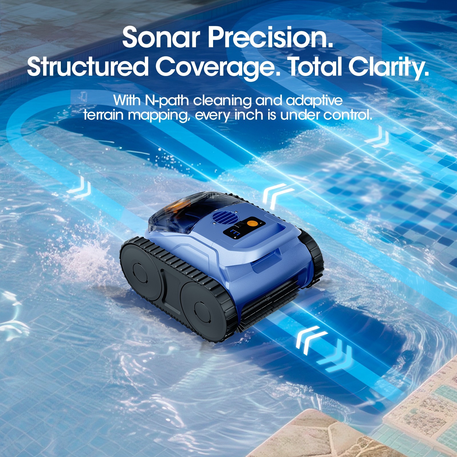 Seauto Cordless Robotic Pool Vacuum Wall &Waterline Cleaning Pool Robot