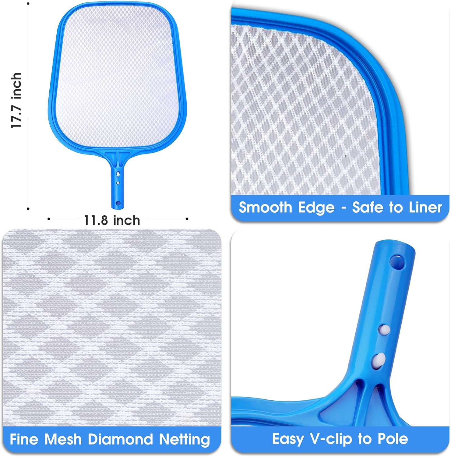 3-in-1 TidyMister Pool Cleaning Kit – 18 » Pool Net with Deep Bag & 18 » Pool Br
